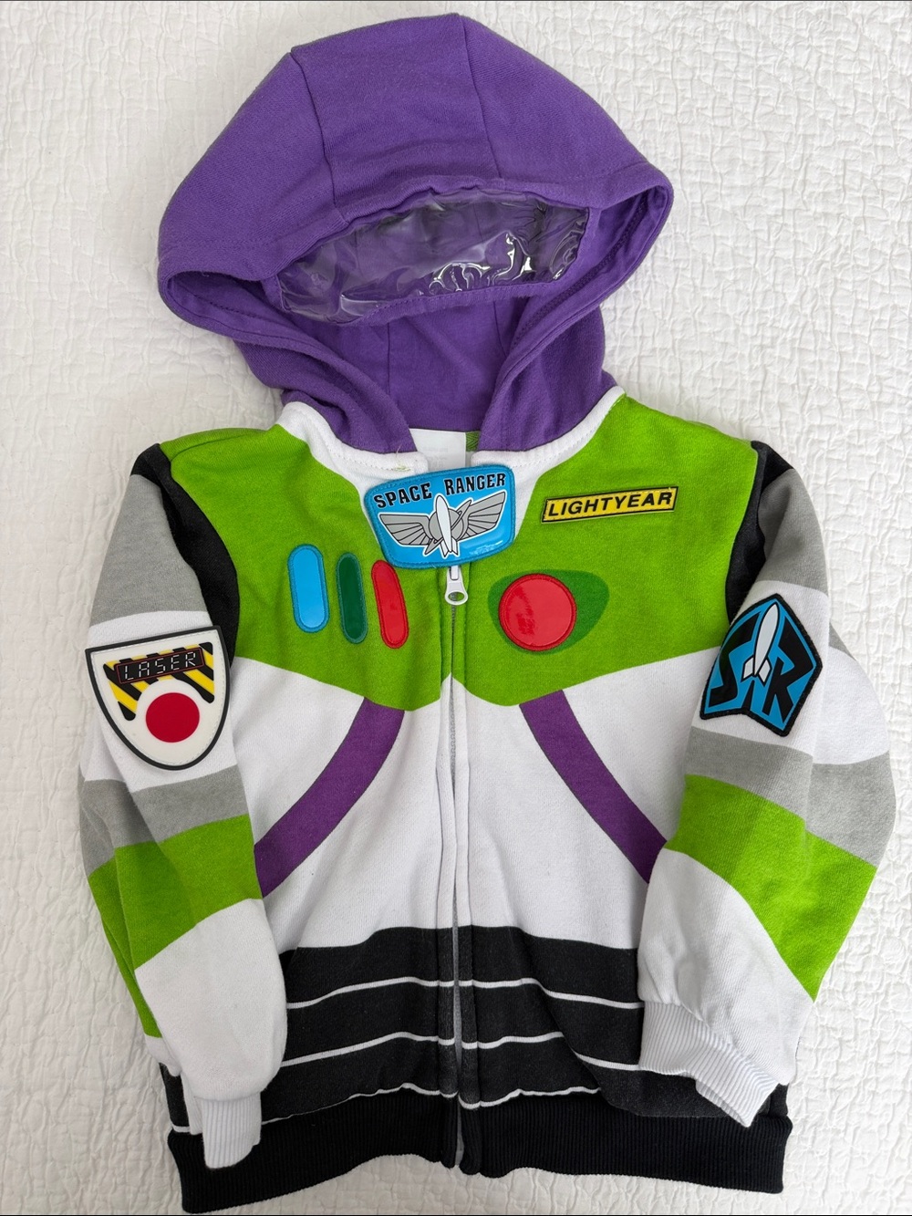 Disneys Buzz Lightyear Space Ranger Hooded Zip-Up sweatshirt - Purple & Green